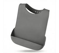 DegoCython Bavoir surdimensionné pour adulte avec récupérateur de miettes 3D, silicone de qualité alimentaire sans BPA, fermeture à bouton réglable, facile à nettoyer et sans danger pour l'ébullition