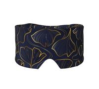 Dégradé doré linéaire avec feuilles de ginkgo biloba,Masque pour les yeux bloquant la lumière Cache-yeux et cache-oreilles pour le sommeil