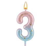 Dégradé Numéro Lettre Bougie, Rose Bleu Dégradé Bougies d'anniversaire pour Gâteau Chiffre Chiffre Lettre Bougies d'anniversaire Décoration pour Anniversaire Fêtes Mariage (3)