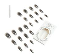 Dégradés de Couleurs Noirs À Presser Les Ongles Faux Ongles Avec Étoile Cercueil Couvrir Complet À Coller Sur Les Ongles Accessoires De Manucure Pour Femmes