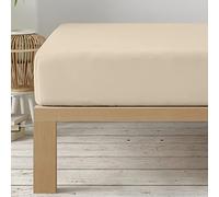 Degrees Home - Collection - Drap Housse 105X190X33 cm - Régable - Microfibre de Polyester bróssé - Beige