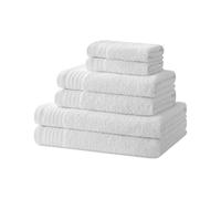 Degrees Home - Ensemble de Serviettes de Bain - 2 Serviettes de Douche, 2 de Toilette et 2 de Bidet - 100% Coton - 480 g/m², Blanc