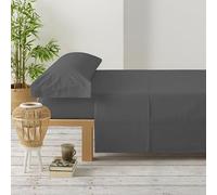 Degrees home Premium - Parure de lit 135x200 - Drap Housse 135x200 - Drap Plat 135x200-2 taies d'oreiller 70x50, Ardoise