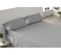 Degrees home Premium - Parure de lit 180x200 - Drap Housse 180x200 - Drap Plat 180x200-2 taies d'oreiller 80x50, Bleu Gris