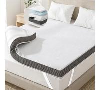 Degrees of Comfort Surmatelas en mousse à mémoire de forme double couche de 10 cm d'épaisseur avec OEKO-TEX, housse antidérapante et respirante, soulage la pression, 150 x 200 cm