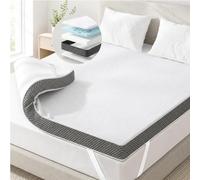 Degrees of Comfort Surmatelas en mousse à mémoire de forme double couche de 7,6 cm pour soulager les douleurs dorsales, 8 cm d'épaisseur, housse antidérapante, respirante et hypoallergénique pour lit