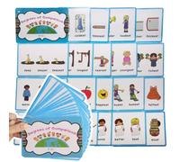 Degrés de comparaison de cartes de grammaire, 20 ensembles d ' apprentissage de l ' anglais recto-verso, aide à l ' étude plastifiée illustrée pour la pratique préscolaire en classe à la maison Cartes