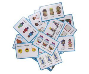 Degrés de comparaison des cartes grammaires | Lot de 20 outils d'apprentissage de l'anglais double face, aide à l'étude plastifiée illustrée pour la pratique de l'école