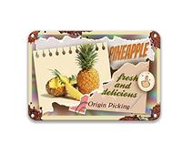 DEGUANG Ananas Always Fresh and Delicious Origin Picking Plaque en étain vintage Sense of Art Party Décoration murale amusante 20,3 x 30,5 cm