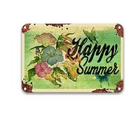 DEGUANG Happy Summer - Plaque en métal vintage Sense of Art - Décoration de cinéma - Décoration cardinale pour la maison - Panneau en métal pour homme - 20,3 x 30,5 cm
