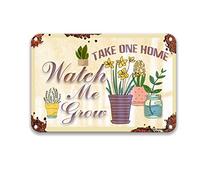 DEGUANG Panneau en étain vintage « Take One Home and Watch Me Grow Succulents » - Sense of Art - Panneau de garage pour homme - 20,3 x 30,5 cm