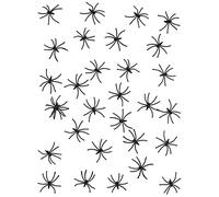 DEGUISE TOI - 30 Mini araignées décoratives noires plastique - 30 Mini araignées - Taille Unique - Noir - Decoration/Animation - Plastique - - Halloween