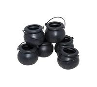 DEGUISE TOI - 6 Mini chaudrons 6 cm - 6 Chaudrons - Taille Unique - Noir - Accessoires pour déguisement - Plastique - - Halloween