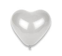 8 Ballons cœurs blancs 33 x 32 cm - Blanc - Taille Unique