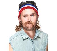 DEGUISE TOI - Bandeau Mulet Bleu blanc et rouge adulte - Bandeau avec mulet - Taille Unique - - Accessoires pour déguisement - Polyester - - Carnaval