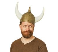 DEGUISE TOI - Casque à Cornes Viking Adulte - Casque - Taille Unique - Doré - Accessoires pour déguisement - Plastique - Laver à la Main -