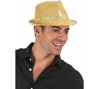 DEGUISE TOI - Chapeau borsalino à sequins doré adulte - Borsalino/Panama