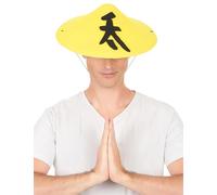 DEGUISE TOI - Chapeau chinois jaune adulte - Taille Unique - Jaune - Accessoires pour déguisement - Feutrine et polyester - Carnaval