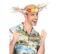 DEGUISE TOI - Chapeau de paille Hawaï - Chapeau - Taille Unique - Coloré - Accessoires pour déguisement - Paille - -