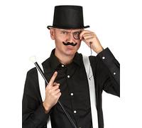 DEGUISE TOI - Chapeau Haut de Forme Noir en Plastique Adulte - Chapeau - Taille Unique - Noir - Accessoires pour déguisement - Plastique - - Halloween-Carnaval