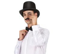 DEGUISE TOI - Chapeau haut de forme noir rétro adulte - Chapeau - Taille Unique - Noir - Accessoires pour déguisement - Polyester - Laver à la main - Halloween-carnaval