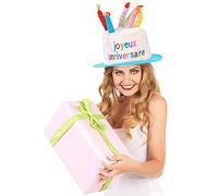 DEGUISE TOI - Chapeau Joyeux Anniversaire Adulte - Chapeau - Taille Unique - Coloré - Accessoires pour déguisement - Polyester - -