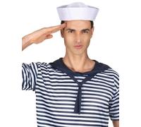 DEGUISE TOI - Chapeau Marin Blanc Adulte - Taille Unique - Blanc - Accessoires pour déguisement - - A la Main 30C Max -