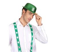 DEGUISE TOI - Chapeau melon vert pailleté adulte Saint Patrick - Chapeau - Taille Unique - Vert - Accessoires pour déguisement - Plastique - -