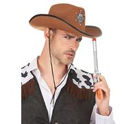 DEGUISE TOI - Chapeau Sherif marron adulte - Chapeau - Taille Unique - Marron - Accessoires pour déguisement - 100% Polyester 100% Polyester - - Carnaval