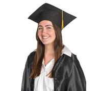 DEGUISE TOI - Coiffe d'étudiant Noire Adulte - Chapeau (en 2 Parties) - Taille Unique - Noir - Accessoires pour déguisement - 100% Polyester - - Carnaval