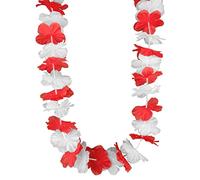 DEGUISE TOI - Collier hawaï supporter rouge et blanc adulte - Collier