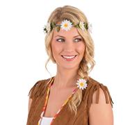 DEGUISE TOI - Couronne de Fleurs pâquerettes Blanches Adulte - Couronne - Taille Unique - Blanc - Accessoires pour déguisement - 100% Polyester - - Carnaval