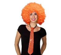 DEGUISE TOI - Cravate à Sequins Orange Adulte - Cravate - Taille Unique - Orange - Accessoires pour déguisement - 100% Polyester - Lavage à la Main - Carnaval