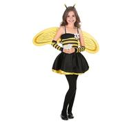 DEGUISE TOI - Déguisement abeille fille - Robe - Ailes - Manchons - Serre-tête - L 10-12 ans (130-140 cm) - Jaune - Déguisements enfants - 100% Polyester - A la main - Carnaval