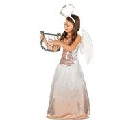 DEGUISE TOI - Déguisement ange rose gold fille - Robe - Coiffe - Ailes - L 10-12 ans (130-140 cm) - Rose - Déguisements enfants - 100% Polyester - Laver à la main - Noel-carnaval