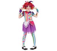 DEGUISE TOI - Déguisement arlequine colorée fille - Robe - Serre-tête - 2 Mitaines - XS 3-4 ans (92-104 cm) - - Déguisements enfants - 100% Polyester - Lavage à la main - Carnaval