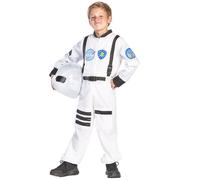 DEGUISE TOI - Déguisement astronaute pour enfant - 1 Combinaison - M 7-9 ans (120-130 cm) - Blanc - Déguisements enfants - Polyester - Laver à la main - Carnaval