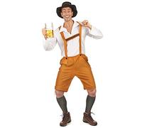DEGUISE TOI - Déguisement bavarois jaune homme - Haut - Pantalon - Chapeau - M - Orange - Déguisements adultes - 100% polyester - A la main - Carnaval