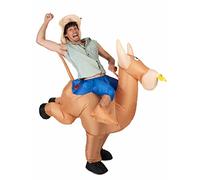 DEGUISE TOI - Déguisement champion de rodéo gonflable adulte - Combinaison - Chapeau - Système soufflant - Taille Unique - Marron - Déguisements adultes - 100% Polyester - - Carnaval