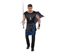 DEGUISE TOI - Déguisement chevalier lion homme - Tunique avec cape - 2 Manchettes - Ceinture - L - Bleu - Déguisements adultes - 100% Polyester - Lavable à la main - Carnaval