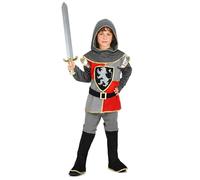 DEGUISE TOI - Déguisement chevalier renaissance garçon - Tunique - Capuche - Ceinture - Pantalon avec sur-bottes - S 4-6 ans (110-120 cm) - Rouge - Déguisements enfants - 100% Polyester - Laver à