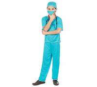 DEGUISE TOI - Déguisement Chirurgien garçon - Tee-Shirt - Pantalon - Coiffe - Masque - L 10-12 Ans (130-140 cm) - Vert - Déguisements Enfants - 100% Polyester - Lavable à la Main - Carnaval