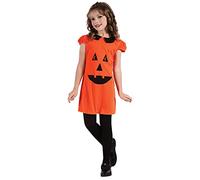 DEGUISE TOI - Déguisement Citrouille lanterne fille - Robe - L 10-12 ans (130-140 cm) - Orange - Déguisements enfants - 100% polyester - - Halloween
