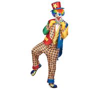 DEGUISE TOI - Déguisement clown de cirque homme - Pantalon - Haut - Nœud-papillon - Veste - Chapeau - Taille Unique (42) - Coloré - Déguisements adultes - 100% Polyester - A la main - Carnaval