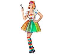 DEGUISE TOI - Déguisement clown peinture multicolore femme - Robe - M - Coloré - Déguisements adultes - 100% Polyester - Lavable à la main - Carnaval