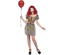 DEGUISE TOI - Déguisement clown psycho femme - Robe - L - Rouge - Déguisements adultes - 100% Polyester - Lavage à la main - Halloween
