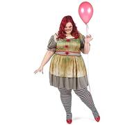 DEGUISE TOI - Déguisement clown psycho grande taille femme - 1 Robe - XXL - Multicolore - Déguisements adultes - 100% Polyester - Laver à la main - Halloween