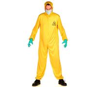 DEGUISE TOI - Déguisement Combinaison Contamination Adulte - Combinaison - Masque - L/XL - Jaune - Déguisements Adultes - 100% Polyester - Laver à la Main - Halloween-Carnaval