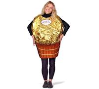 DEGUISE TOI - Déguisement confiserie doré adulte - 1 combinaison - Taille unique - Doré - Déguisements adultes - 100% Polyester - Ne pas laver - Noel-carnaval