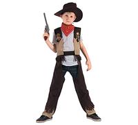 DEGUISE TOI - Déguisement Cowboy rodéo garçon - Gilet - Sur-pantalon - Chapeau - Bandana - S 4-6 ans (110-120 cm) - Marron - Déguisements enfants - 100% Polyester - Lavage à la main - Carnaval